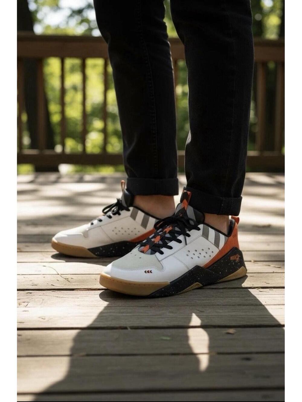 MSCHF 003 FORWARD Shoe Men's Low Top Lace-Up Sneaker White/Orange Size 10 NEW